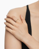 Petite Helena Ring in Sterling Silver with 18K Yellow Gold Domes and Diamonds, 2.5mm